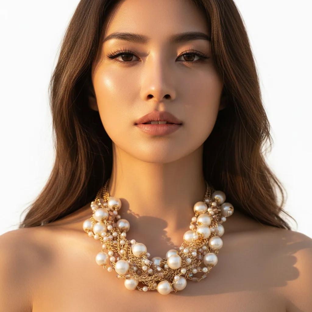 ULZZANG BELLA Exquisite Pearl Necklace - Timeless Luxury Elegance