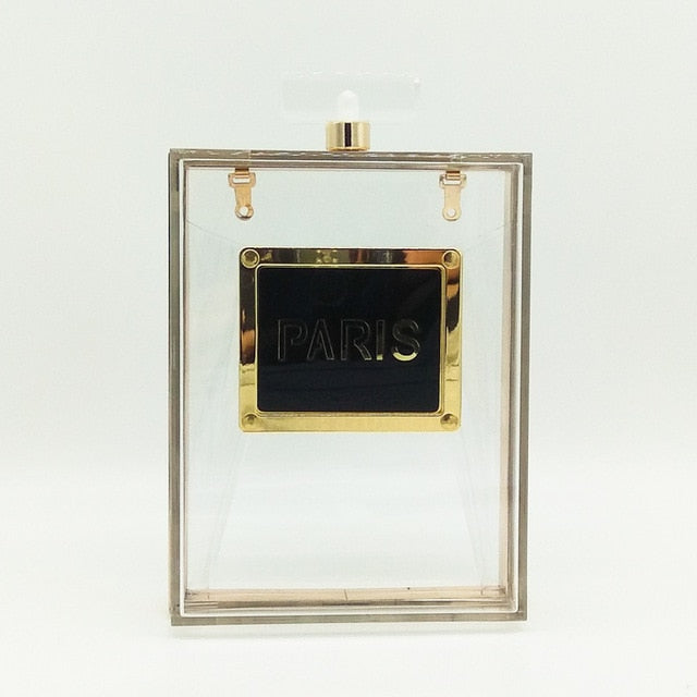 Elegantly Crafted Acrylic Evening Clutch with Sequined Detail | ULZZANG BELLA