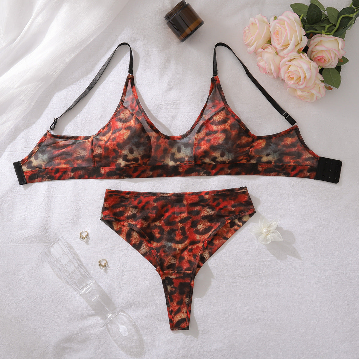 Leopard Print Shaping Lingerie Set for Effortless Allure | ULZZANG BELLA