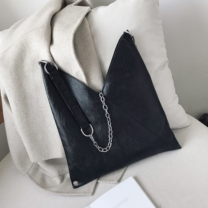 Luxurious PU Leather Shoulder Tote | ULZZANG BELLA