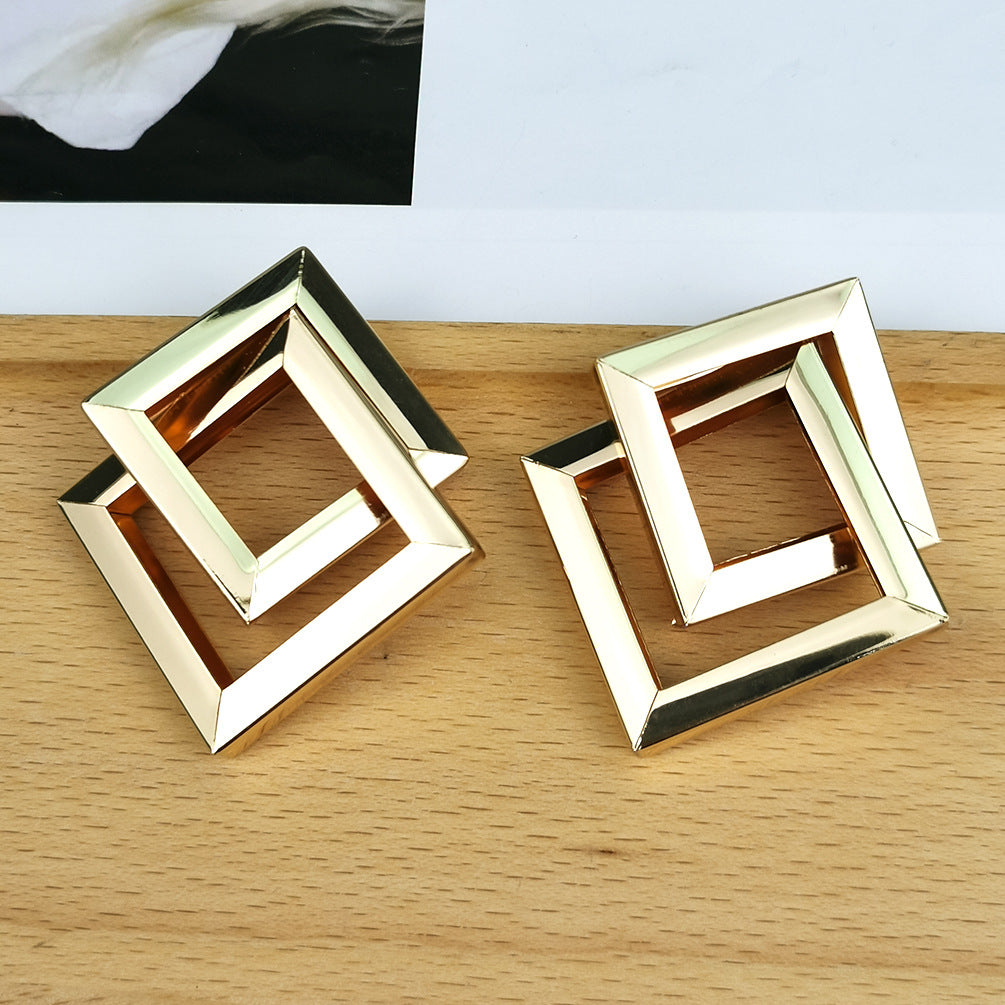 Trendy Geometric Punk Earrings in Air Alloy Texture | ULZZANG BELLA