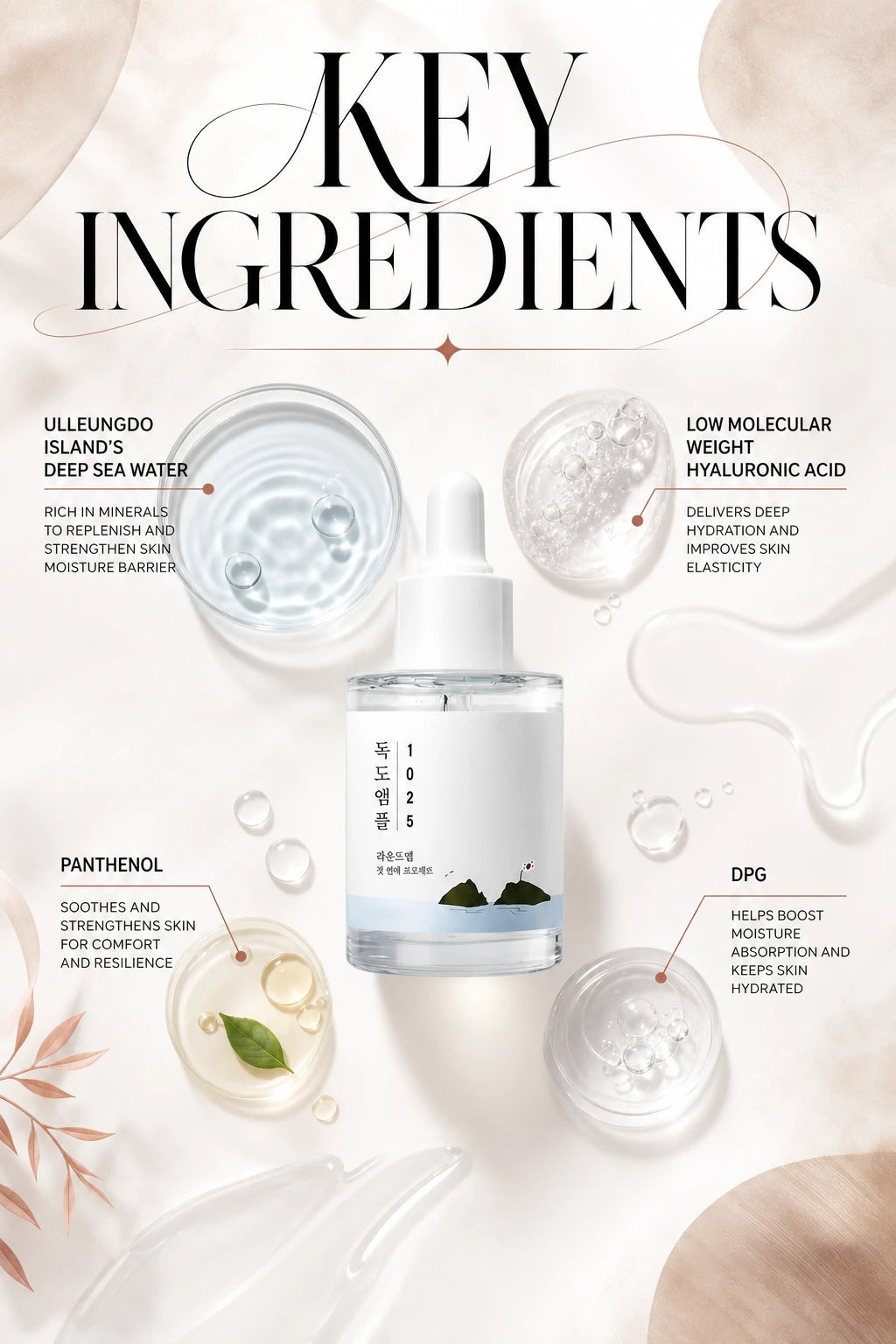 1025 Dokdo Ampoule 45g | ROUNDLAB | ROUNDLAB Dokdo Ampoule - Artisanal Hydrating Serum Luxury