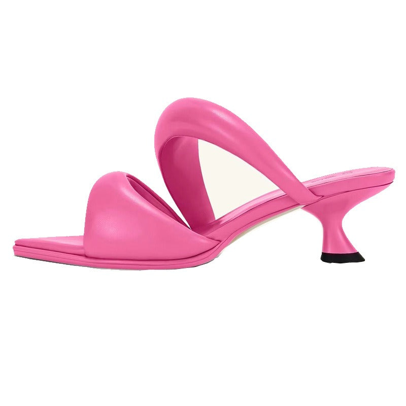 Soft Leather Kitten Flip Flops for the Elegant Plus Size Woman | ULZZANG BELLA