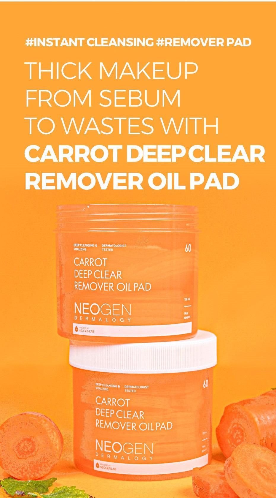 Dermalogy Carrot Deep Clear Oil Pad 150ml (60 Pads) | NEOGEN
