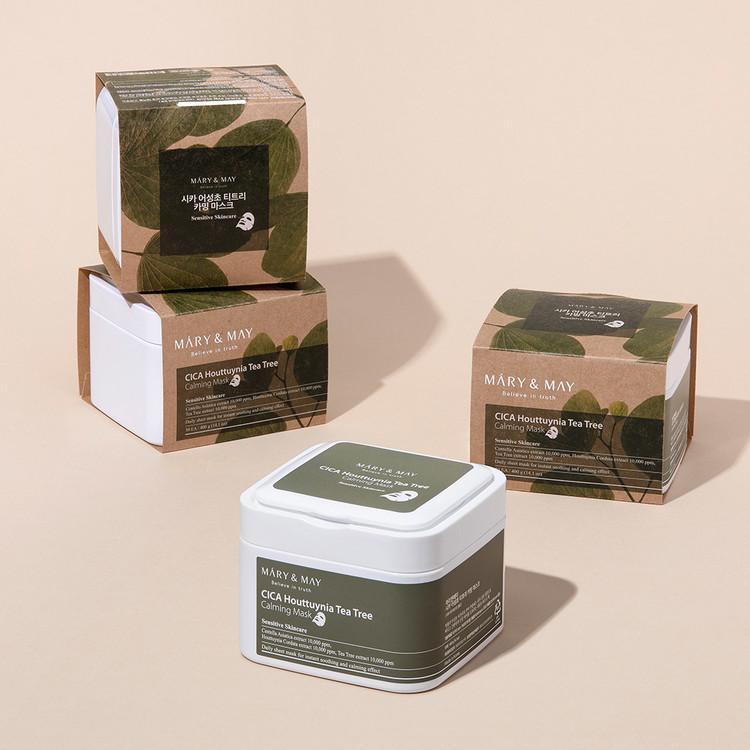 Cica Houttuynia cordata Tea Tree Calming Mask Pack - 30 sheets | Mary&May
