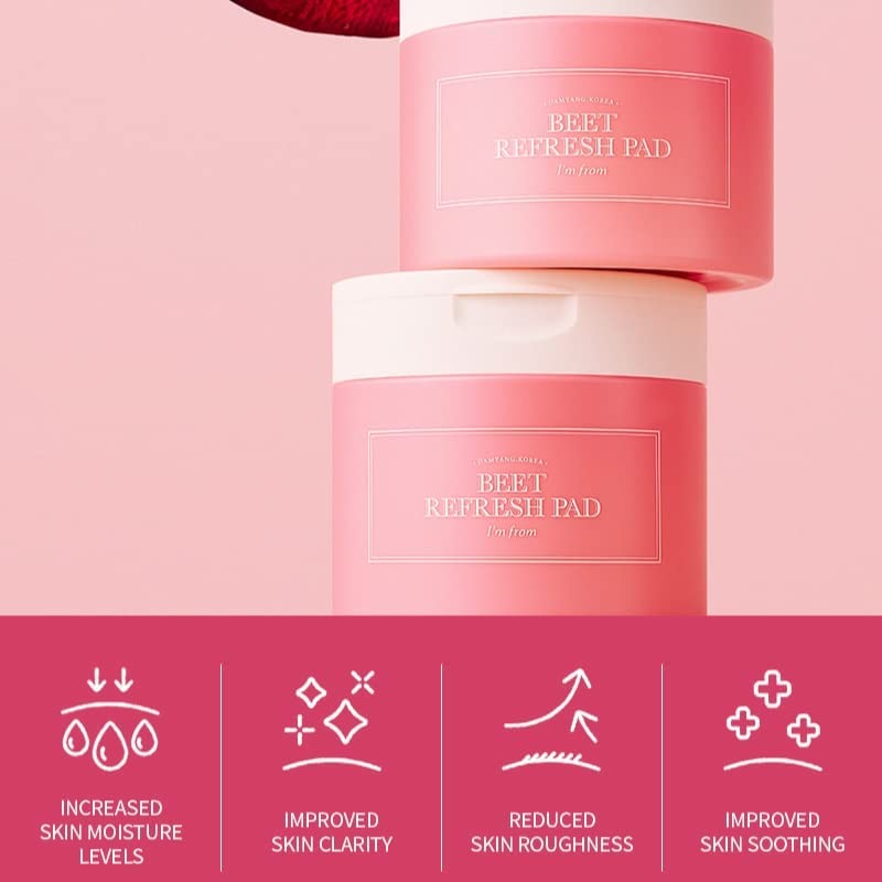 Revitalising Red Beet Refresh Pads (60pcs) | I'm From