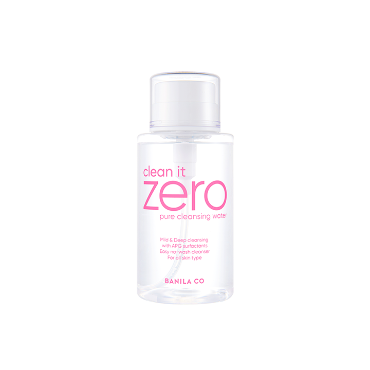 Presentazione dell'acqua detergente pura Exquisite Clean it Zero per una pelle radiosa (310 ml) | Banila Co