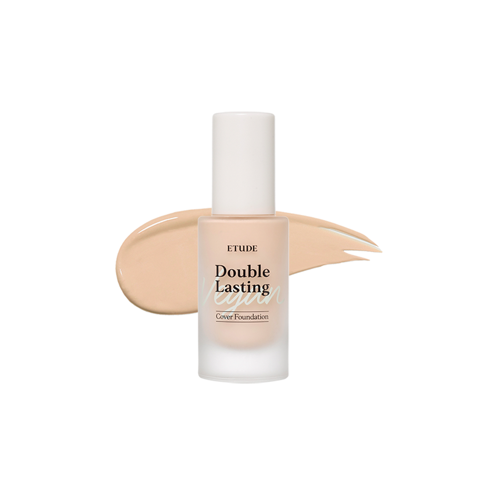Experience Flawless Perfection with Double Lasting Vegan Cover Foundation No.23N1 Sand (30g) | Etude House