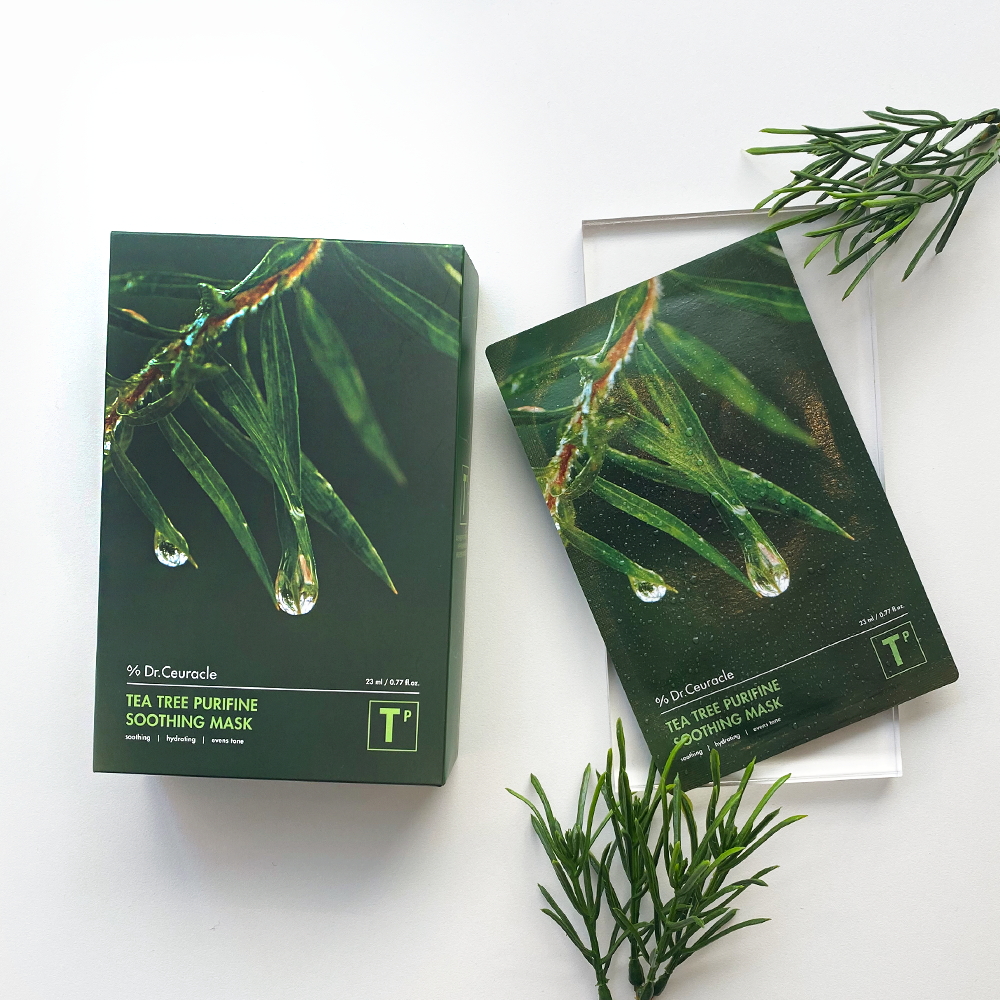 Indulge in the Dr. Ceuracle Tea Tree Purifine Soothing Mask, a South Korean masterpiece that revitalizes sensitive skin with exquisite craftsmanship and nature's finest ingredients.