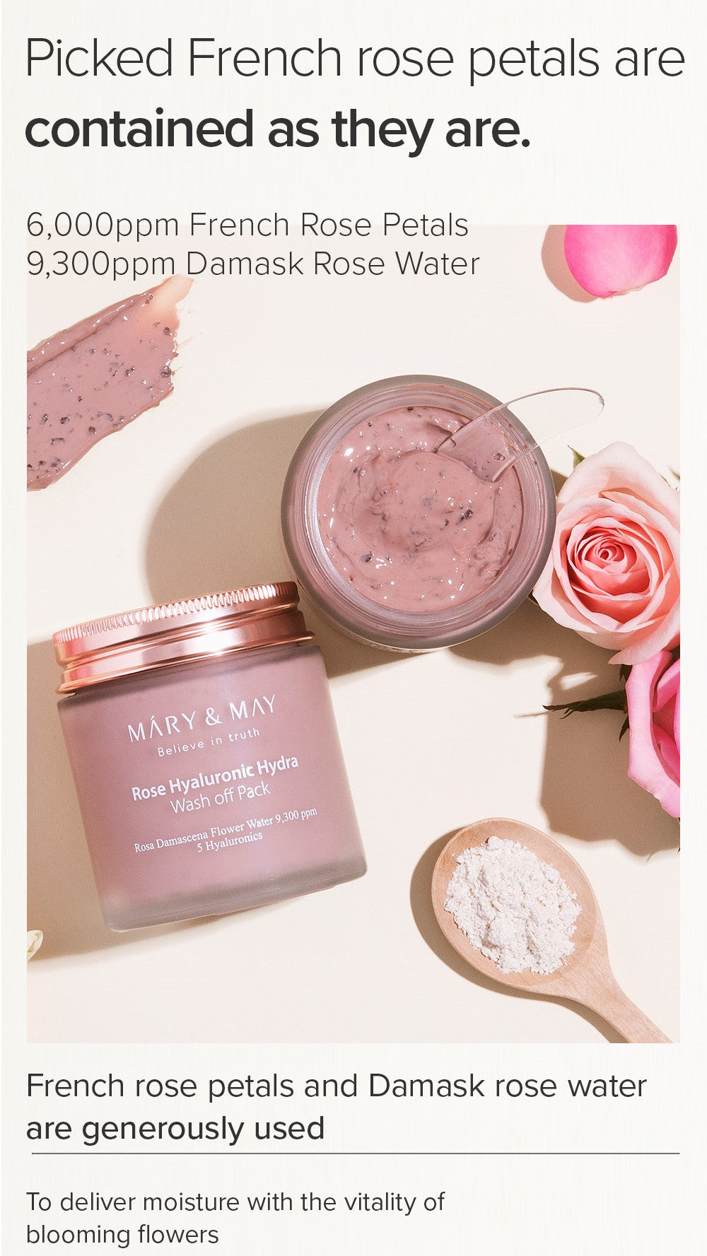 Rose Hyaluronic Hydra Wash Off Pack 125g | Mary&May