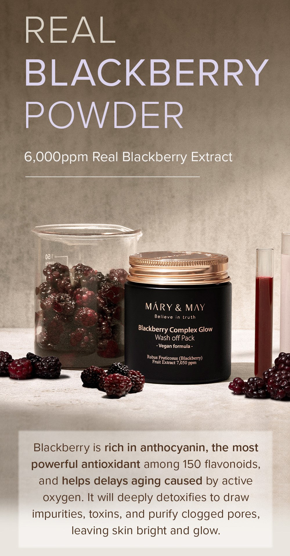 Blackberry Complex Glow Wash off Pack 125g | Mary&May