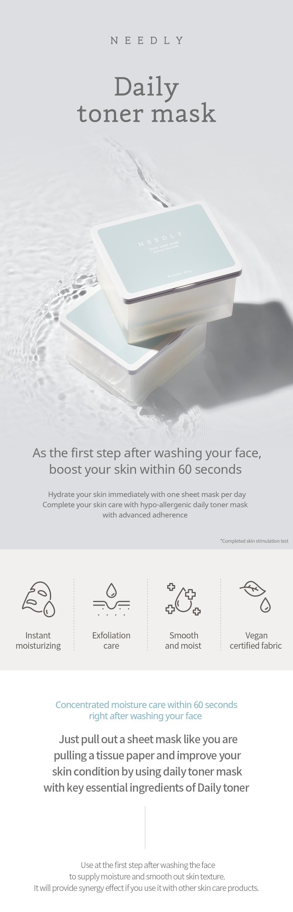 Daily Toner Mask Pack 30 Sheets | NEEDLY
