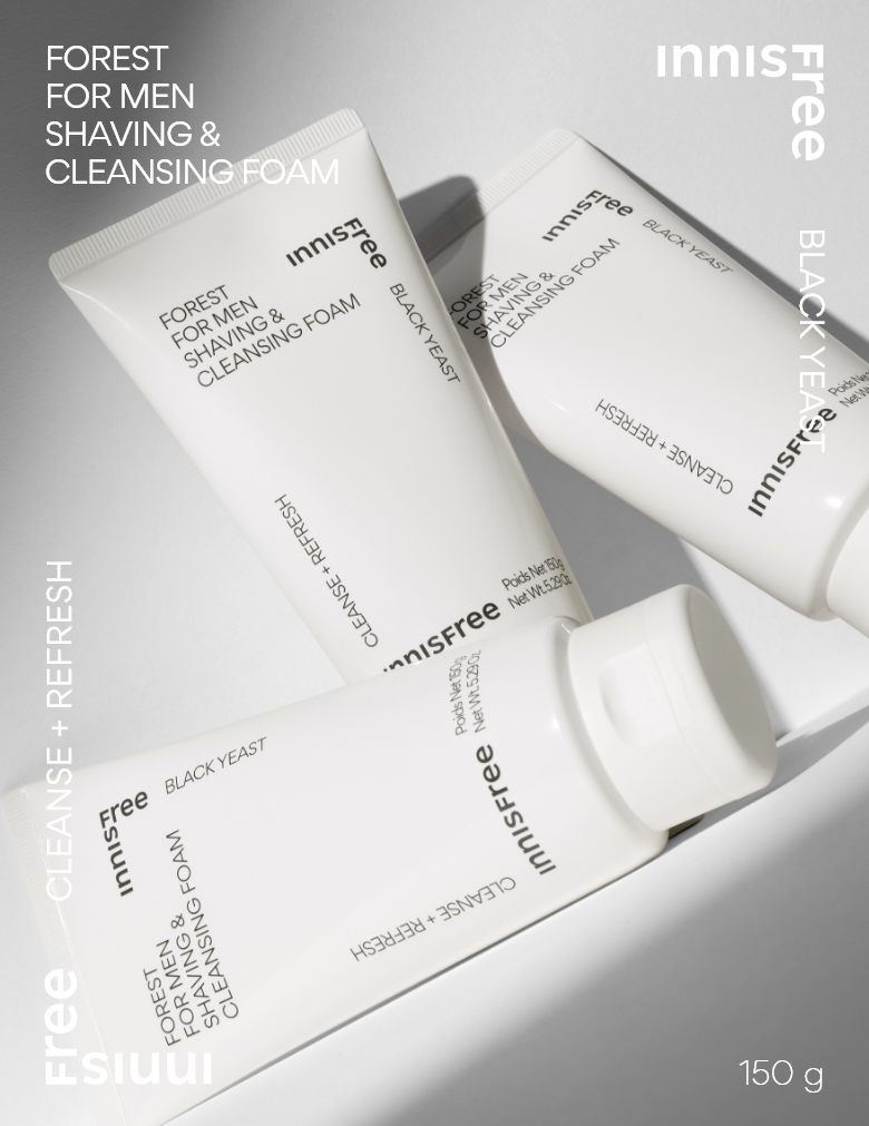 Mousse de rasage nettoyante revitalisante à la levure noire (150 g) | innisfree