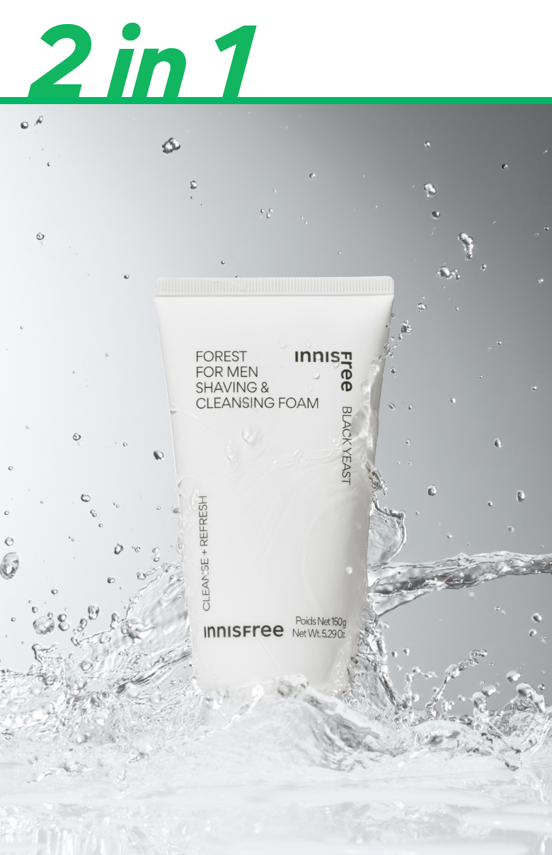 Mousse de rasage nettoyante revitalisante à la levure noire (150 g) | innisfree