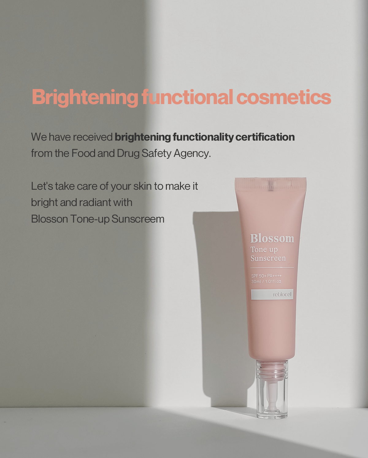 Blossom Tone up Sunscreen SPF 50+ PA++++ 30ml | Reblocell
