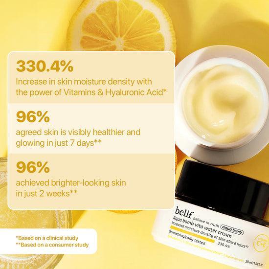 Aqua Bomb Vita Vitamin Water Cream: Elisir di idratazione definitiva per una pelle radiosa (50 ml) | belif