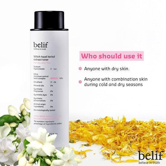 Tonique revitalisant à l'extrait d'hamamélis pour une hydratation luxueuse (200 ml) | belif