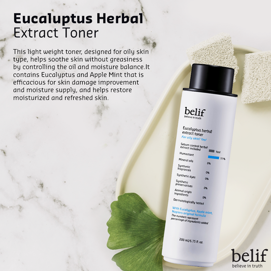 Eucalyptus & Apple Mint Rejuvenating Herbal Toner (200ml) | belif
