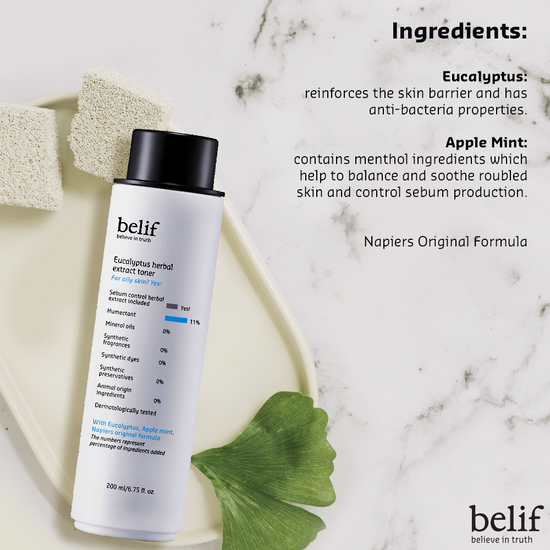 Eucalyptus & Apple Mint Rejuvenating Herbal Toner (200ml) | belif