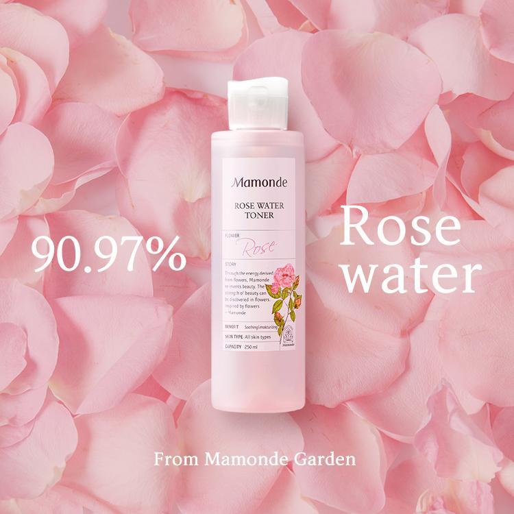 Tonique hydratant à l'eau de rose avec 90,97 % d'extrait de rose (250 ml) | Mamonde