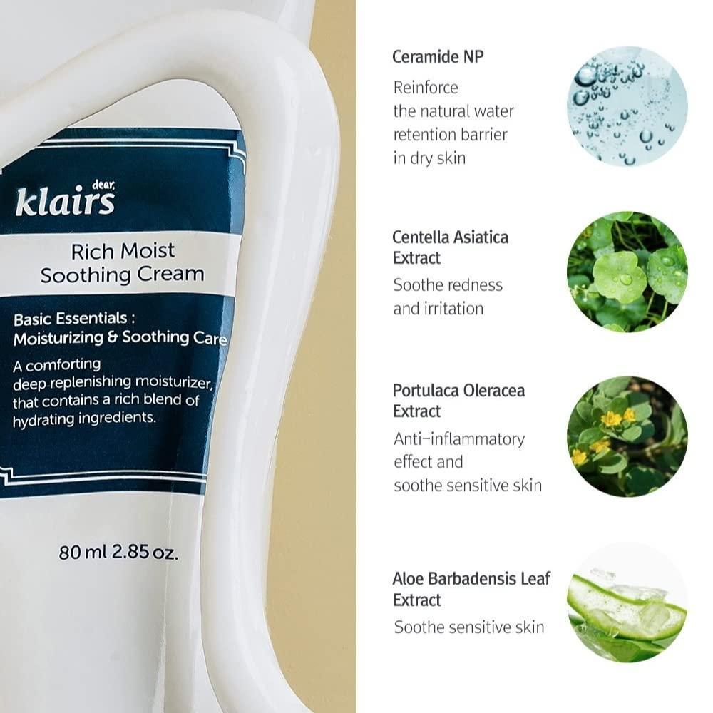 Luxurious Rich Moist Soothing Cream for Sensitive Skin (80ml) | Klairs