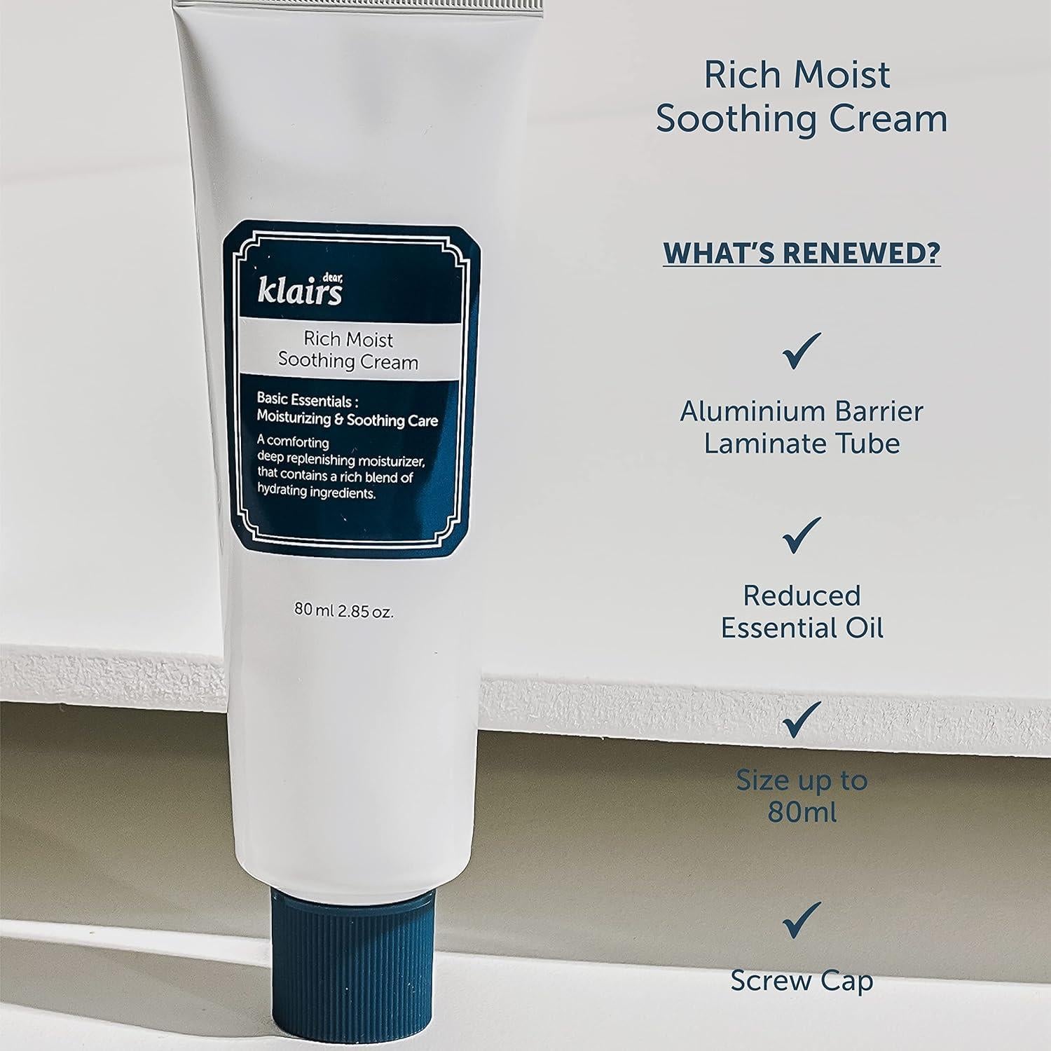 Luxurious Rich Moist Soothing Cream for Sensitive Skin (80ml) | Klairs