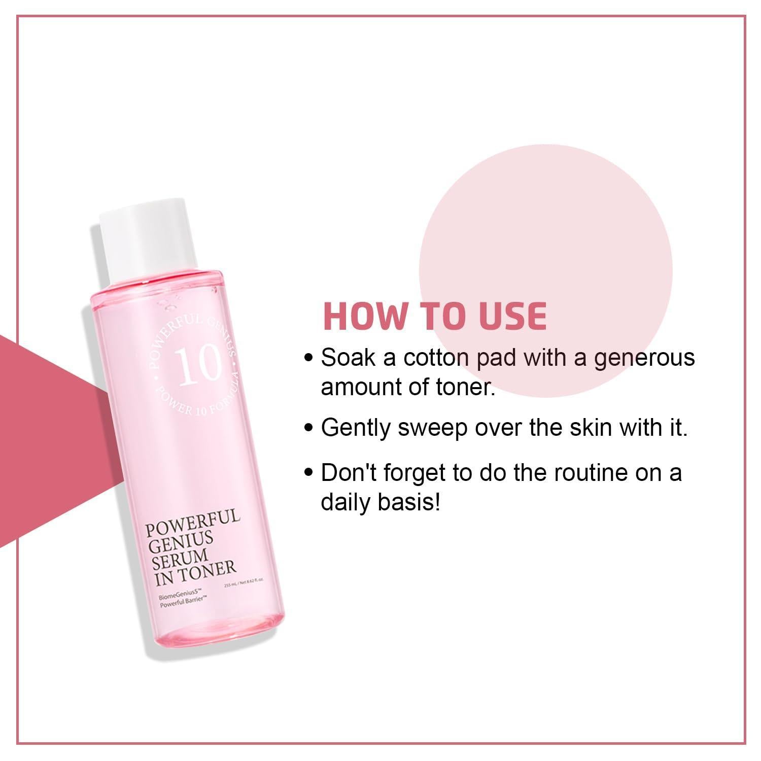 Experience the Essence of Hydration: Power 10 Formula Powerful Genius Serum In Toner (255ml) | It'S SKIN
