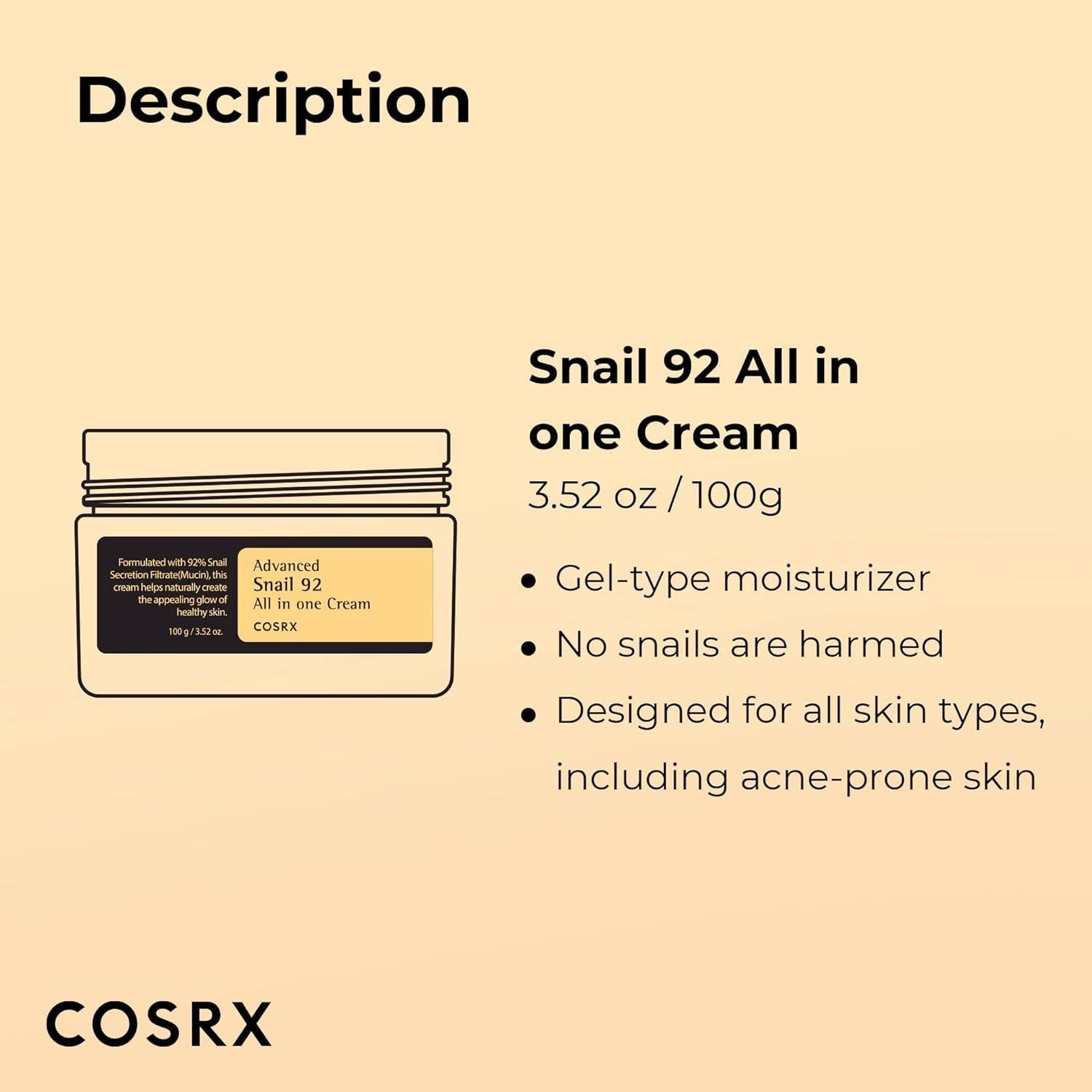 Coccola la tua pelle con la crema nutriente tutto in uno Advanced Snail 92 (100 ml) | COSRX