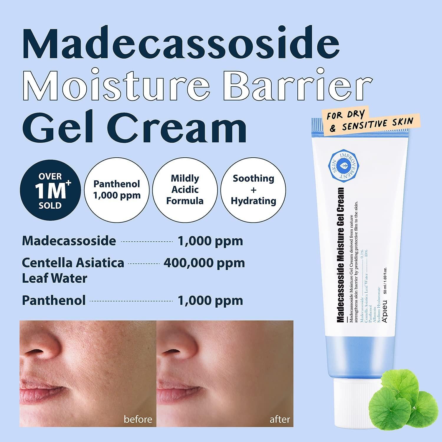 MADECASSOSIDE MOISTURE GEL CREAM 50ML | A’PIEU