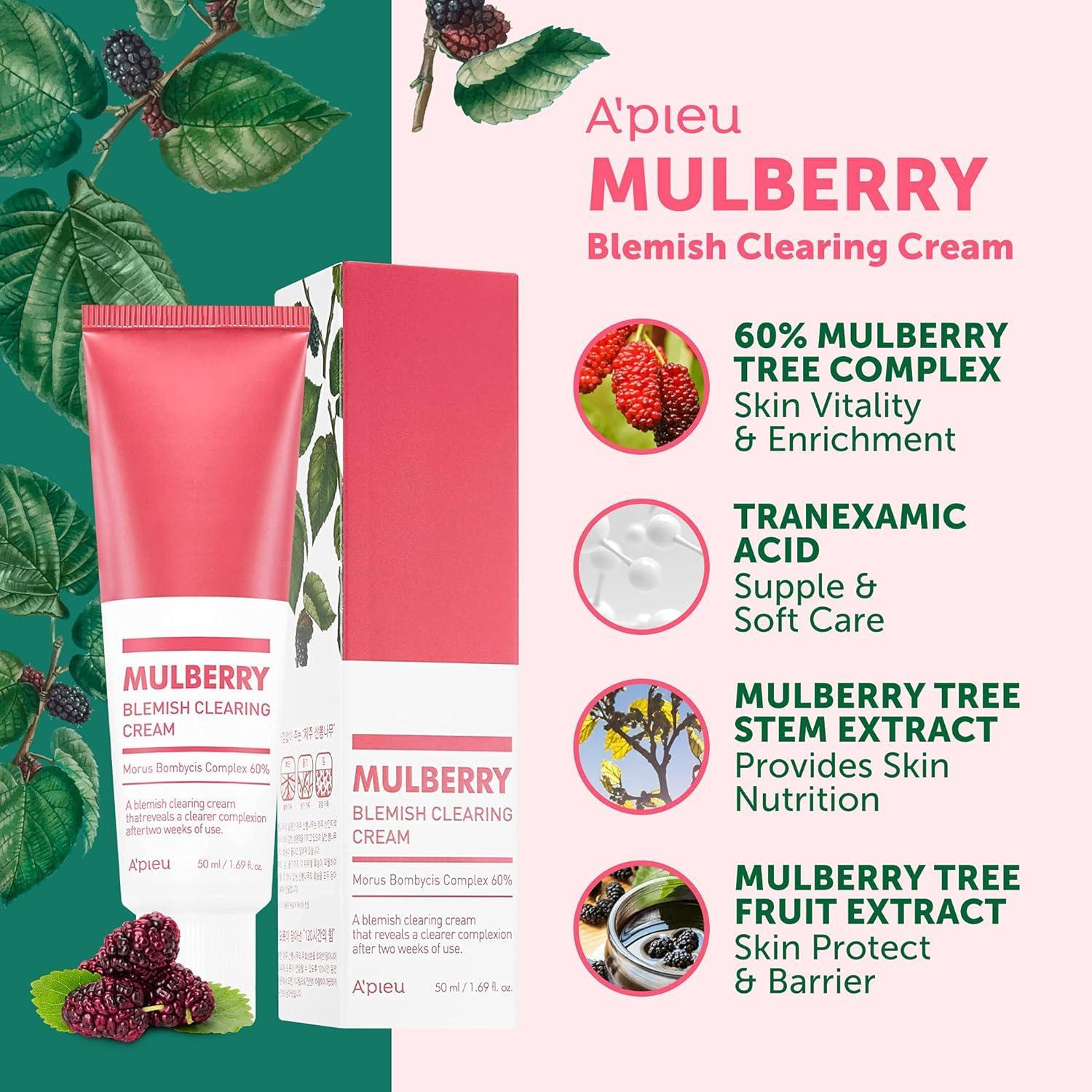 Mulberry Blemish Clearing Cream 50ml | A’PIEU