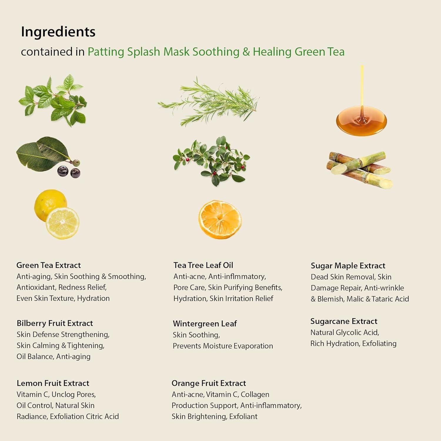 Patting Splash Mask Soothing & Healing Green Tea 150ml | Blithe