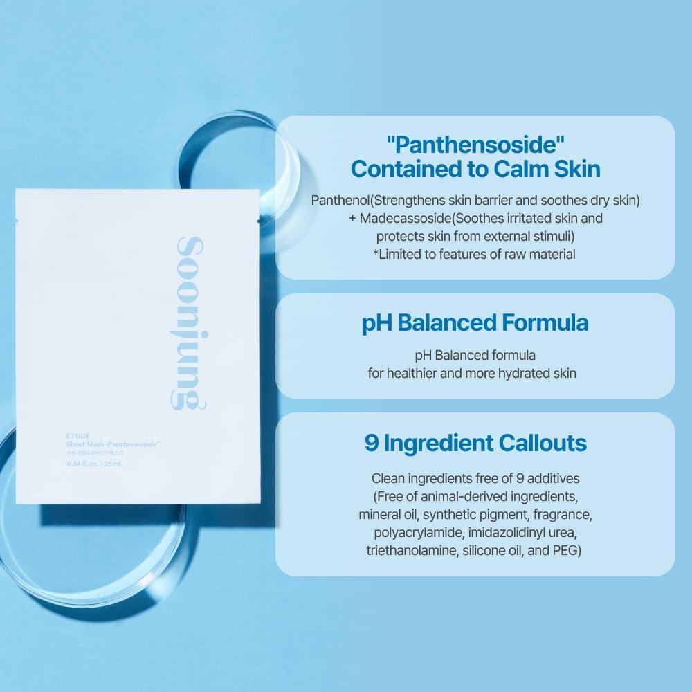 Indulge Your Skin: SoonJung Panthensoside Soothing Sheet Mask (10ea) | Etude House