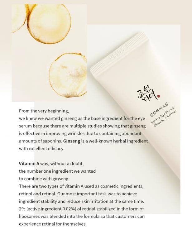 Revitalising Ginseng & Retinal Eye Elixir (30ml) | Beauty of Joseon