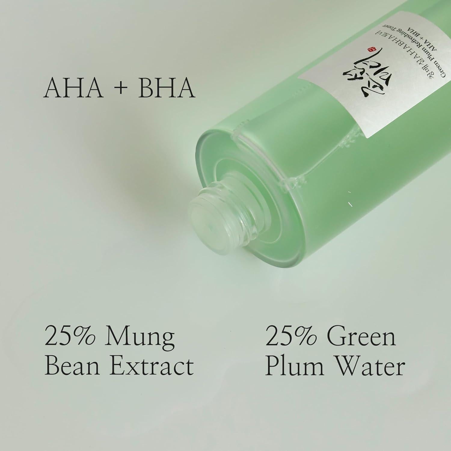 Revitalising Green Plum Essence Toner: AHA + BHA (150ml) | Beauty of Joseon