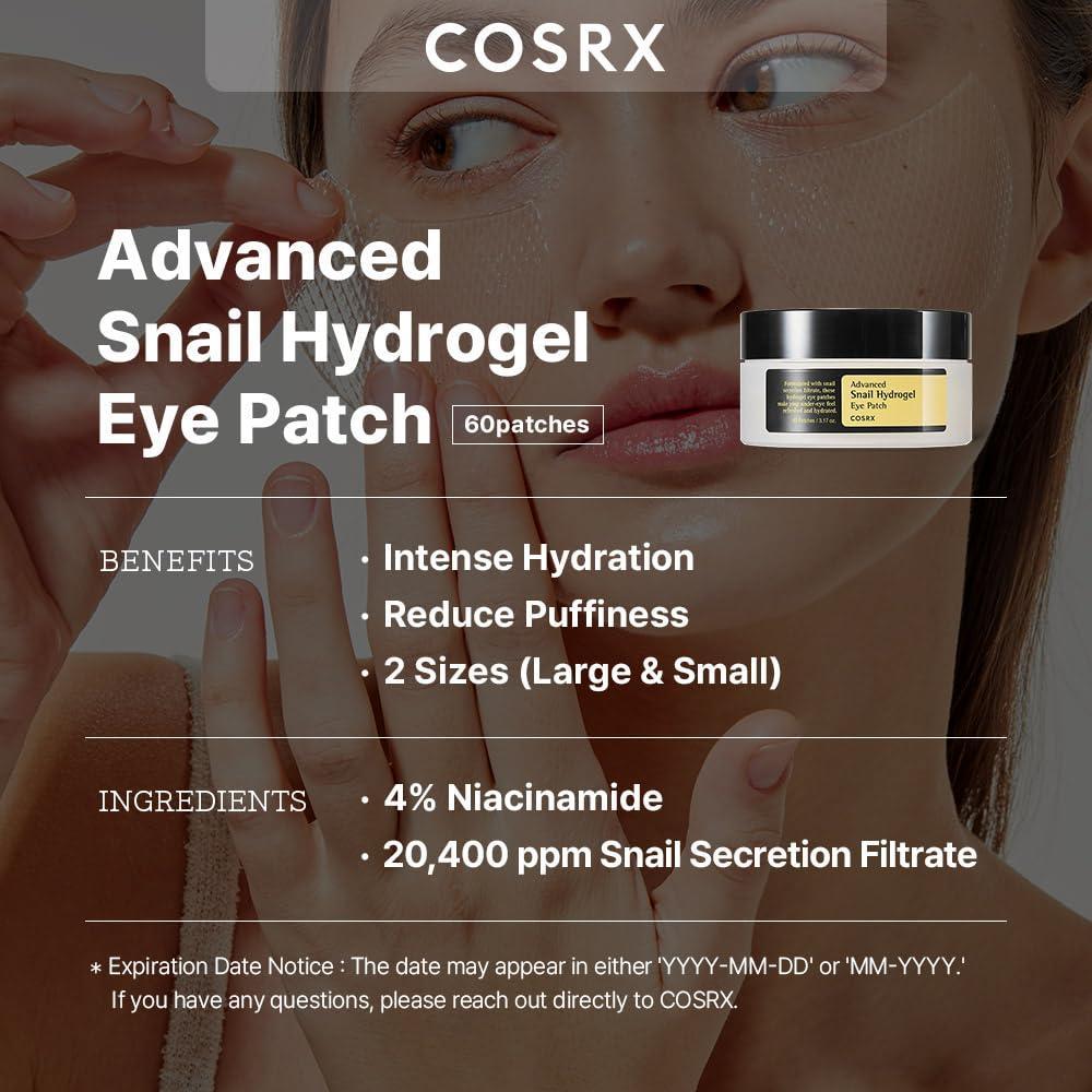 Cerotti oculari rivitalizzanti avanzati in idrogel di lumaca per la massima idratazione (60 pezzi) | COSRX