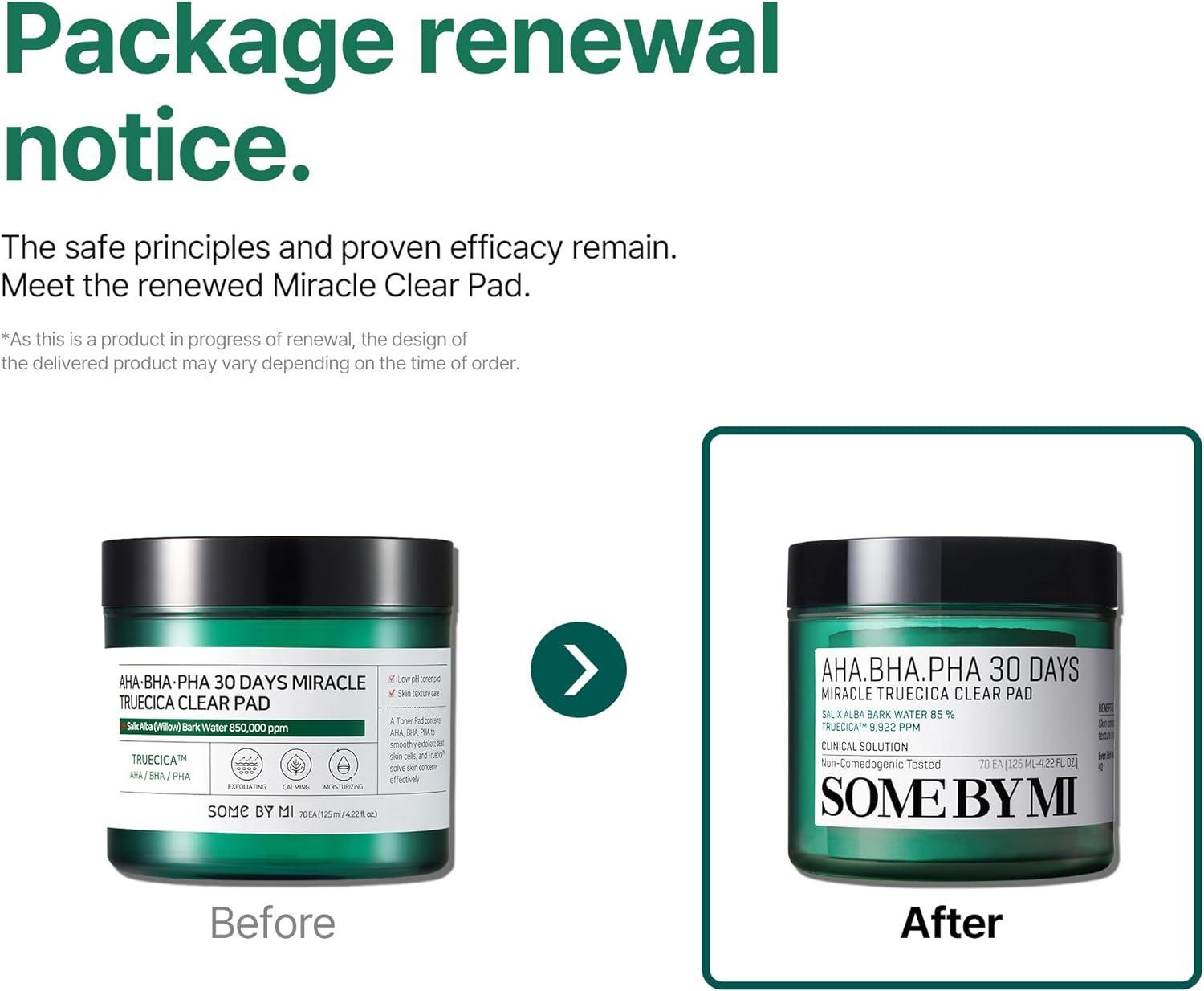 AHA BHA PHA 30 Days Miracle Truecica Clear Pad 70ea | SOME BY MI