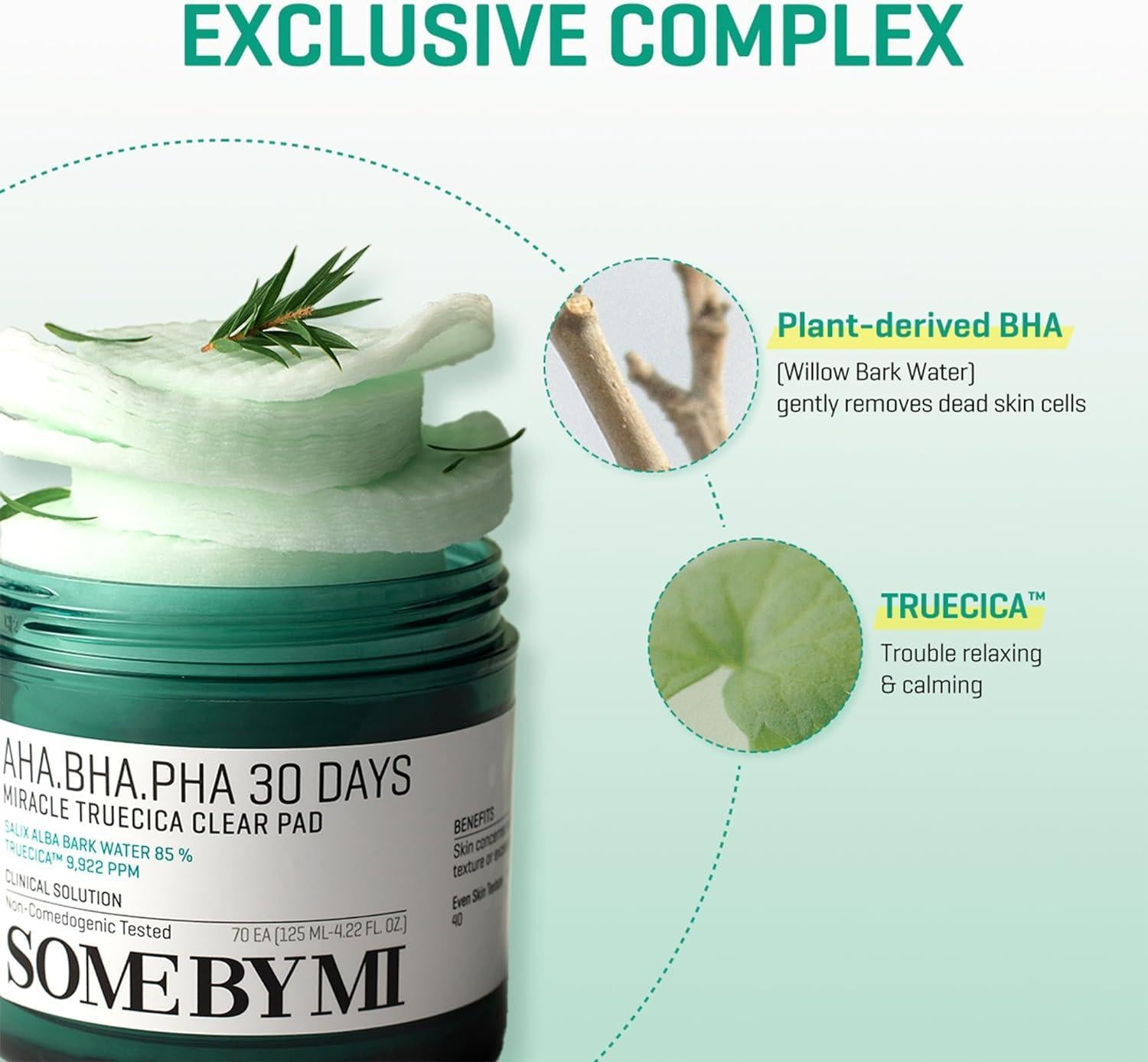 AHA BHA PHA 30 Days Miracle Truecica Clear Pad 70ea | SOME BY MI