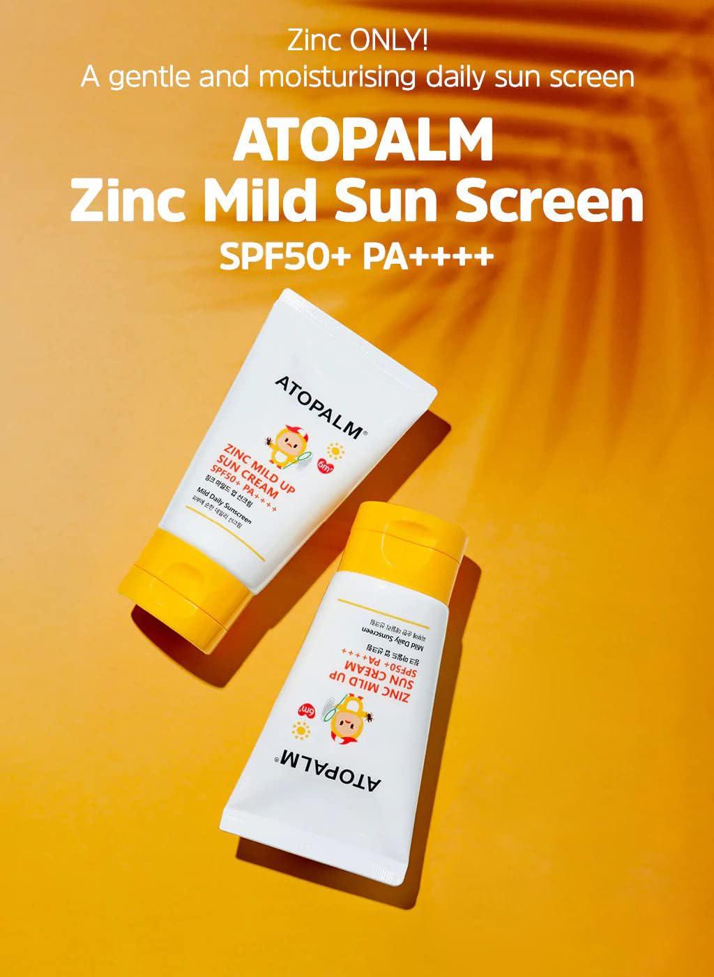Zinc Mild Up Sun Cream SPF50+ PA++++ 65g | Atopalm