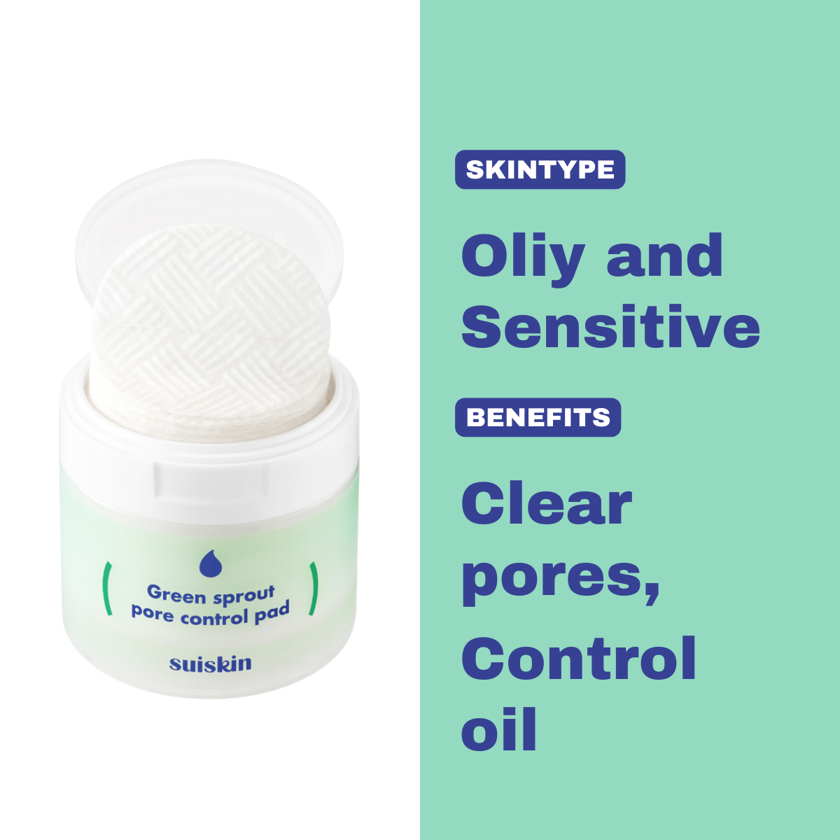 Green sprout pore control pad 70EA | SUISKIN