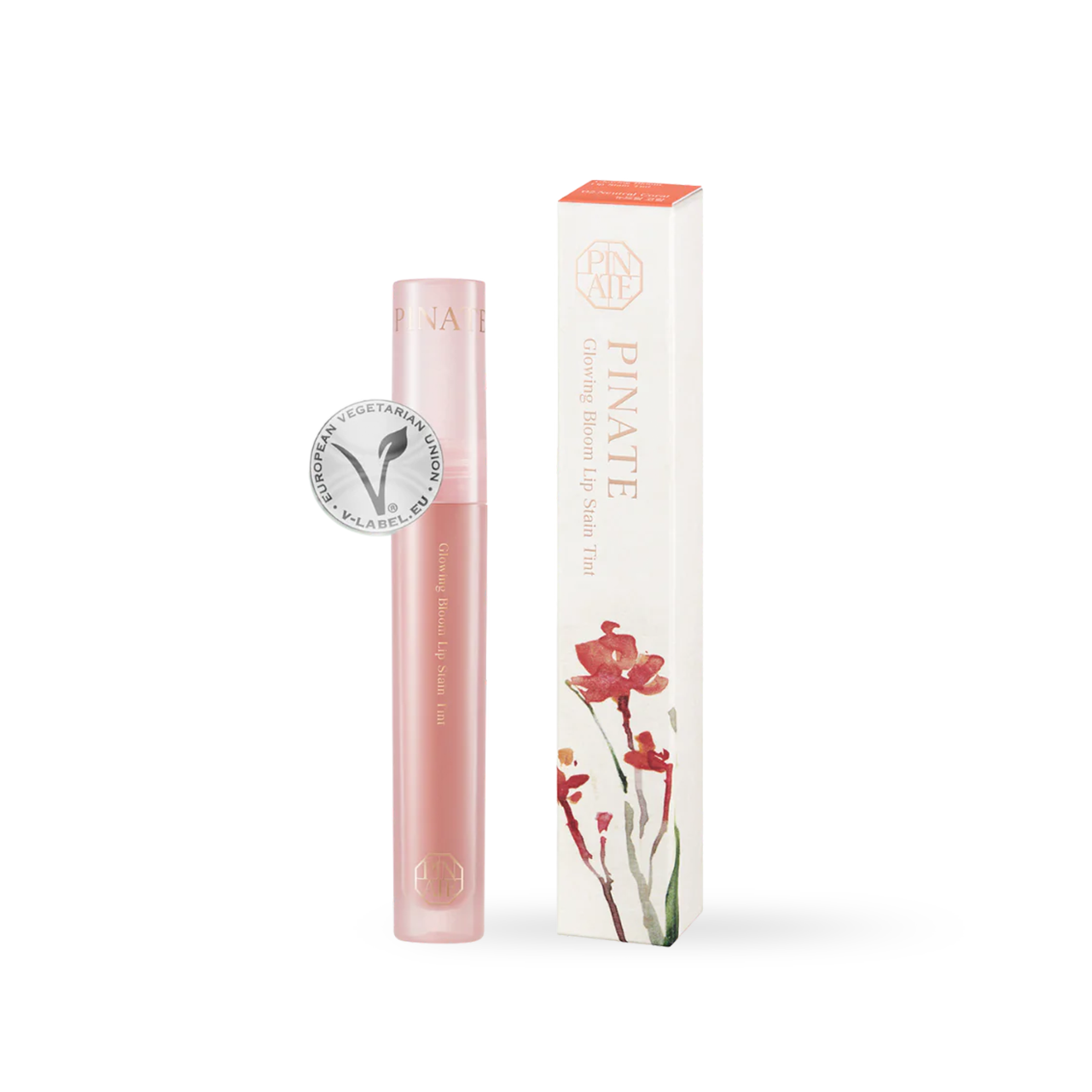 Pinate Glowing Bloom Lip Stain - Hydrating Coral Elegance