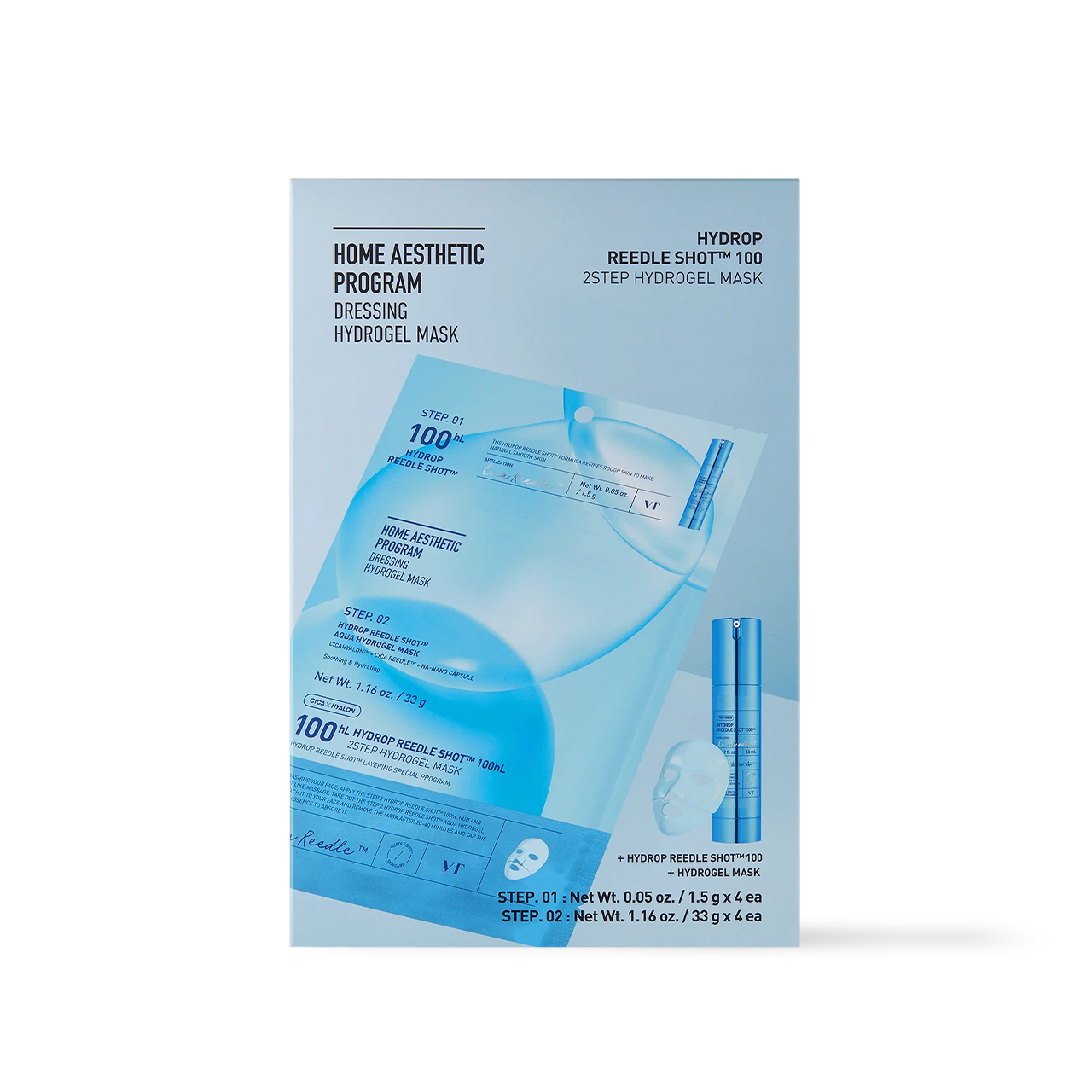HYDROP Reedle Shot 100hl 2STEP Hydrogel Mask - 2Type | VT Cosmetics