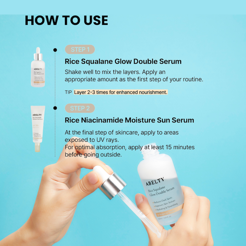 Rice Squalane Glow Double Serum 50ml | ABELTY