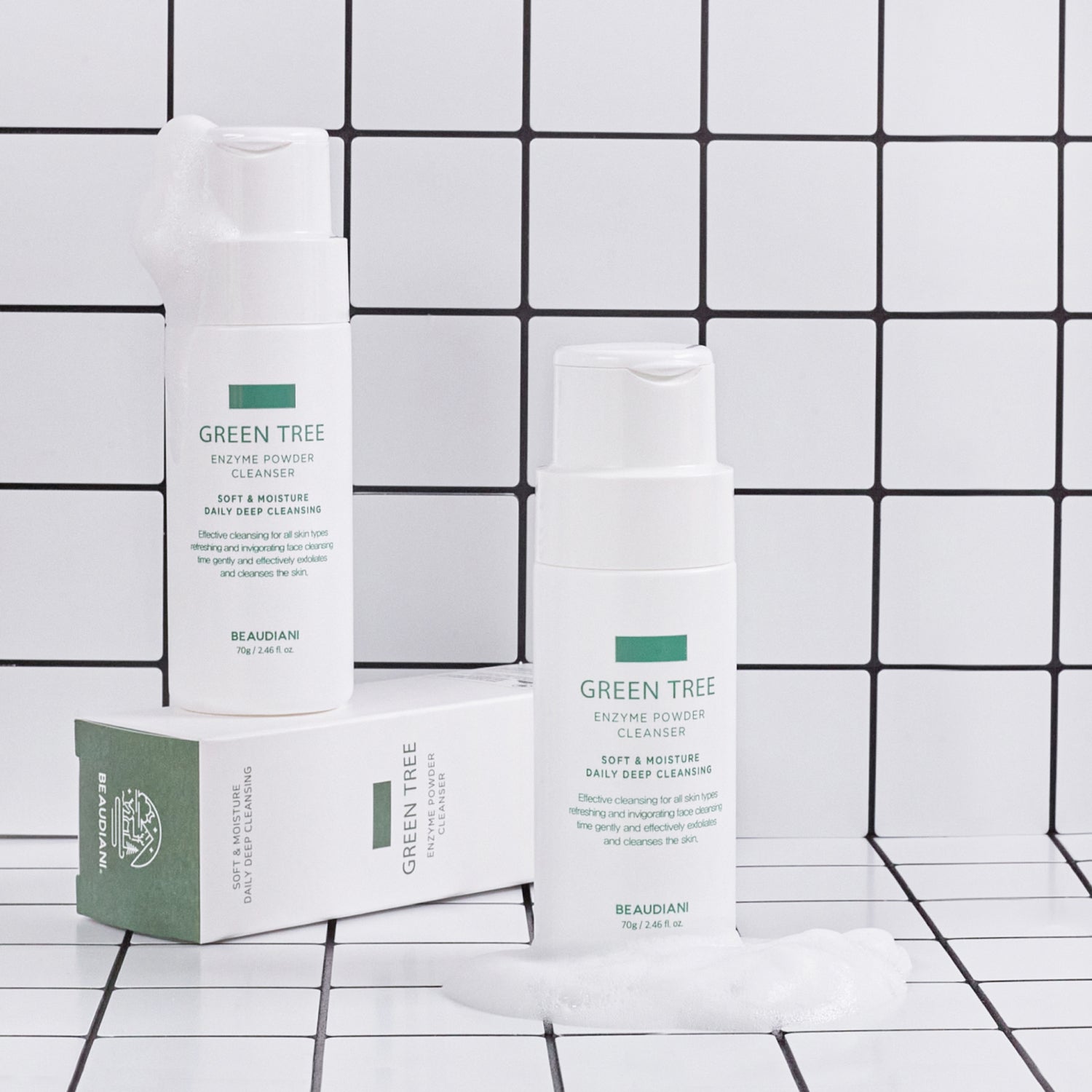 Green Tree Enzyme Powder Cleanser 70g | BEAUDIANI