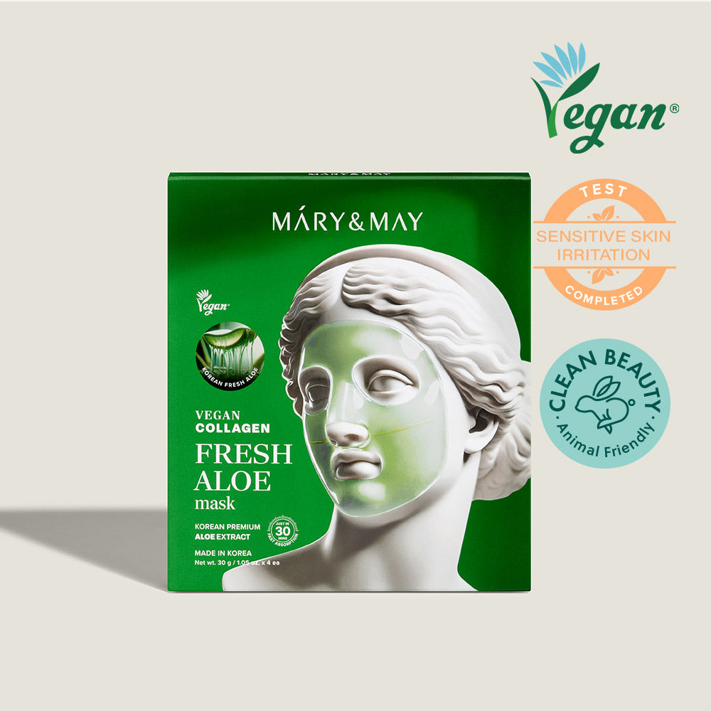 Experience the exquisite craftsmanship of athé's Vegan Collagen Fresh Aloe Mask, a luxurious South Korean formulation that rejuvenates and soothes sensitive skin.