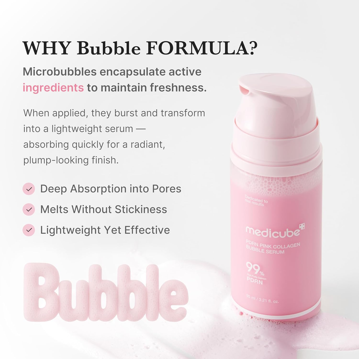 PDRN Pink Collagen Bubble Serum 95ml | MEDICUBE