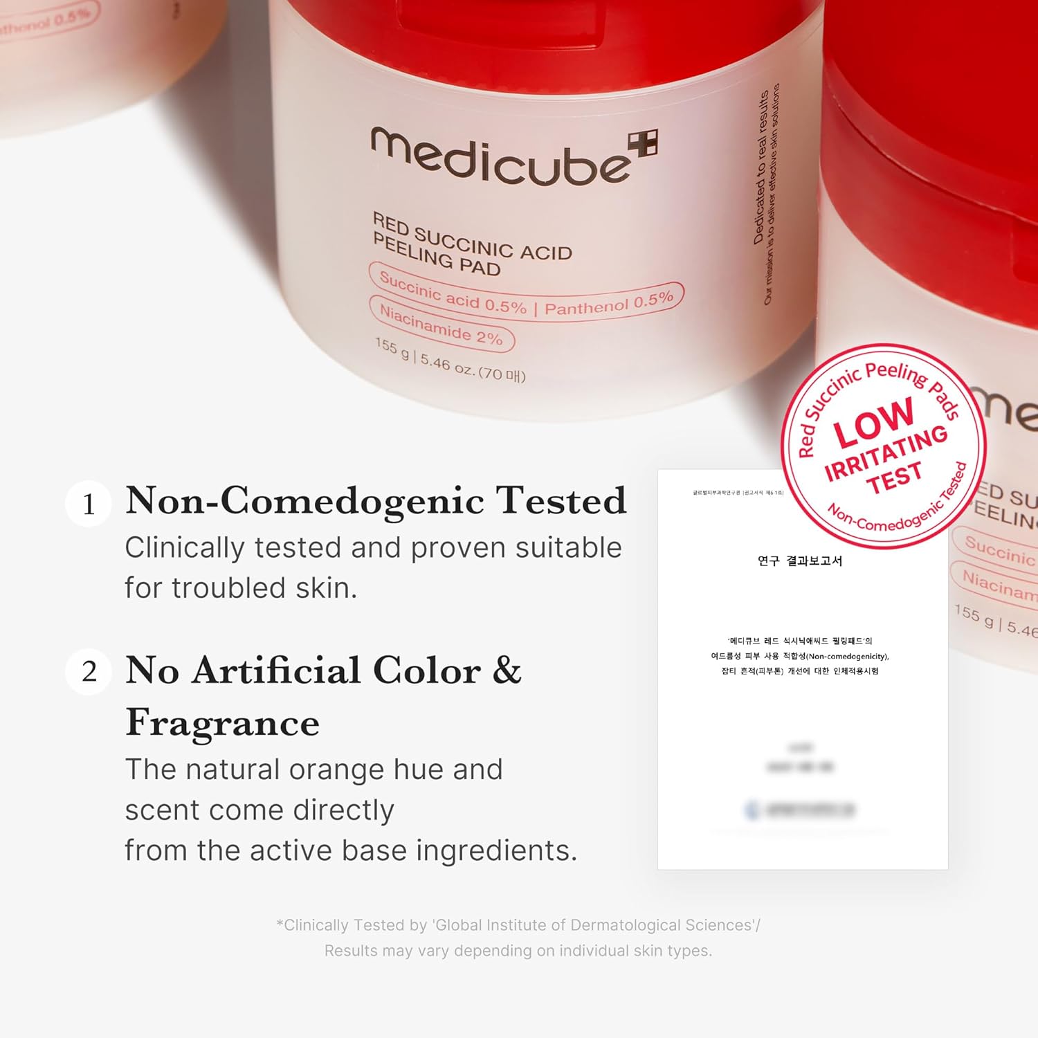 Red Succinic Acid Peeling Pads 70pcs | MEDICUBE