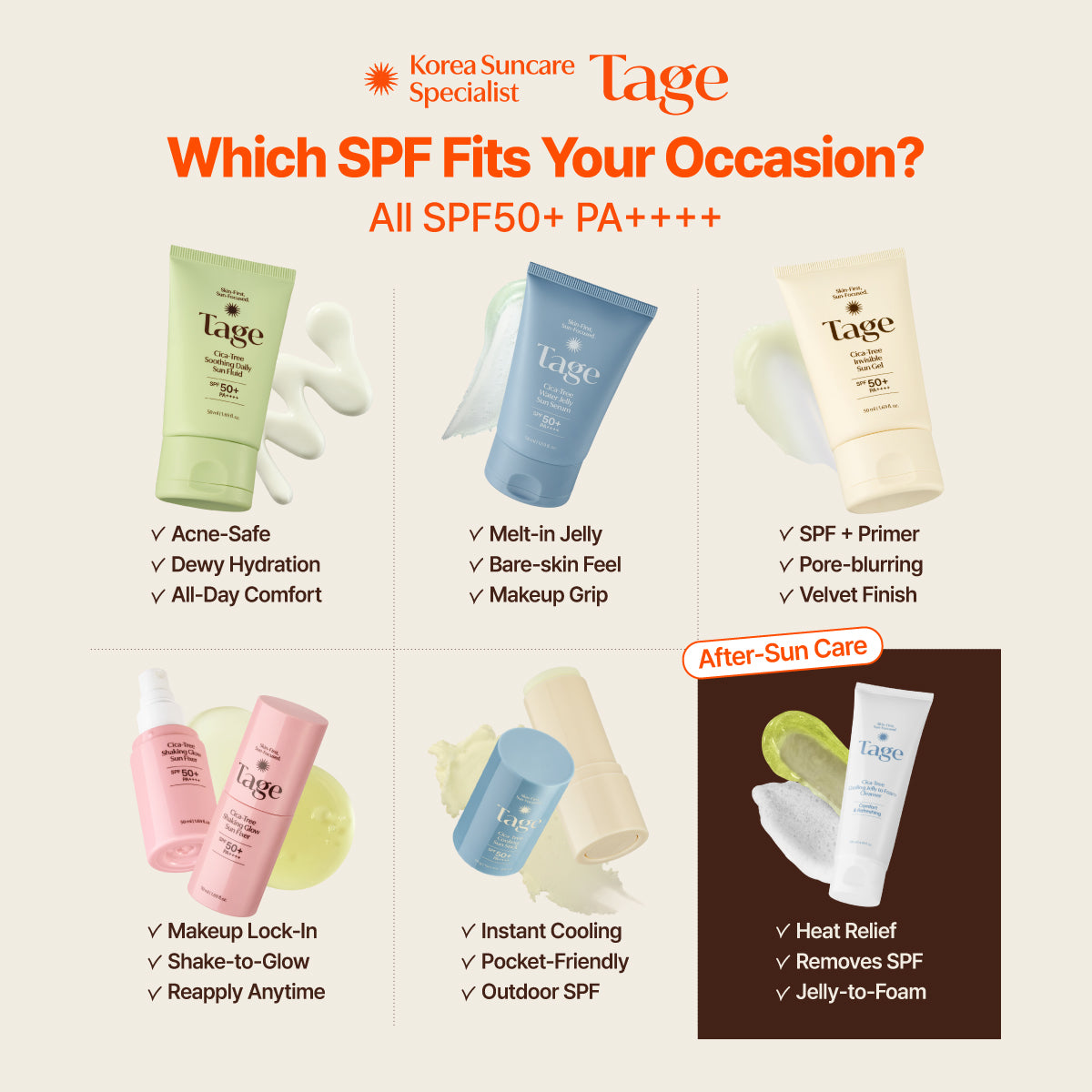 Discover the luxurious Cica-Tree Shaking Glow Sun Fixer by Tage, a South Korean masterpiece blending sun protection and makeup perfection for radiant skin.