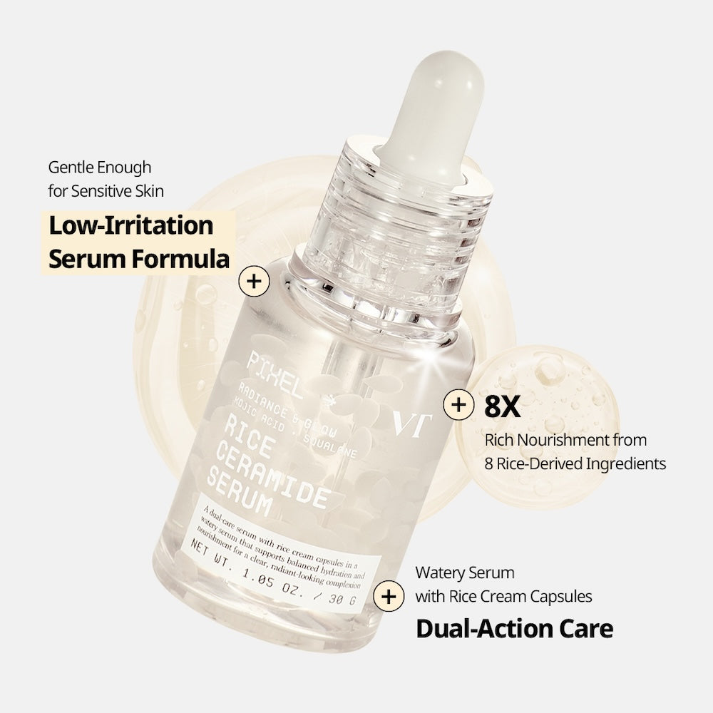VT Cosmetics Rice Ceramide Serum - Handcrafted Luxury Hydration