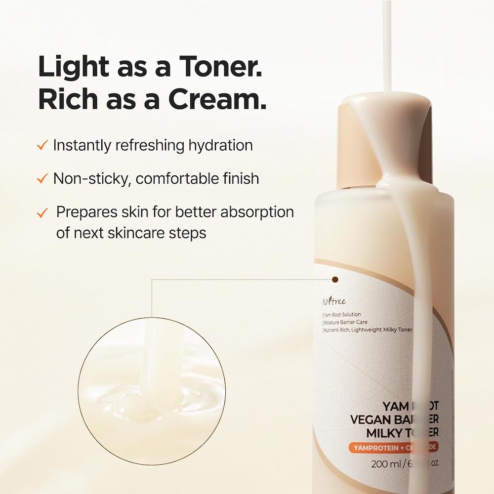 ISNTREE Yam Root Milky Toner – Luxurious Hydration for Radiant Skin