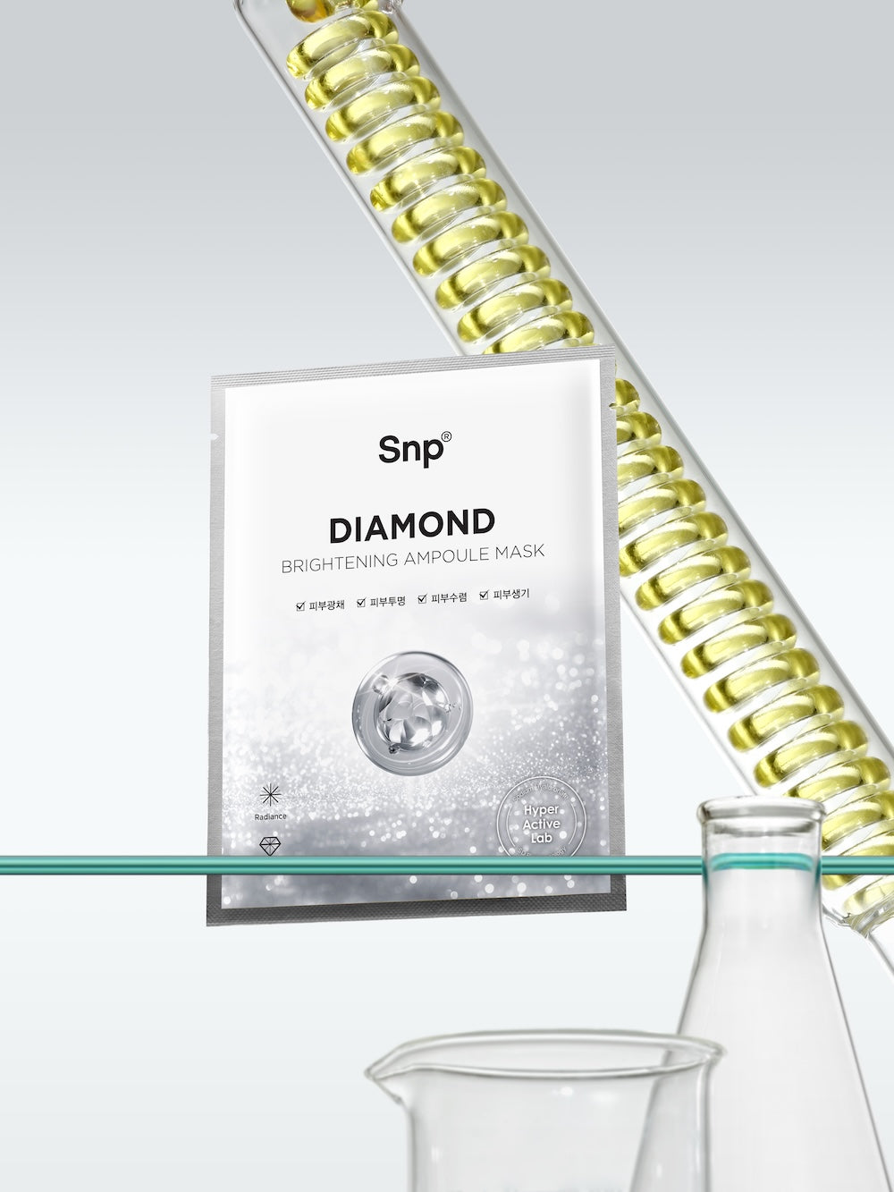 Diamond Water Brightening Ampoule Mask 25ml x 10 Sheets | SNP